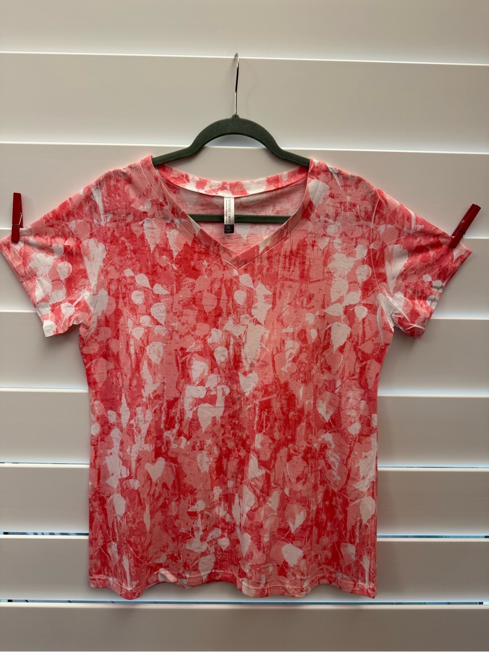 Whimsy Rose Women’s Red V-Neck Short Sleeve Top